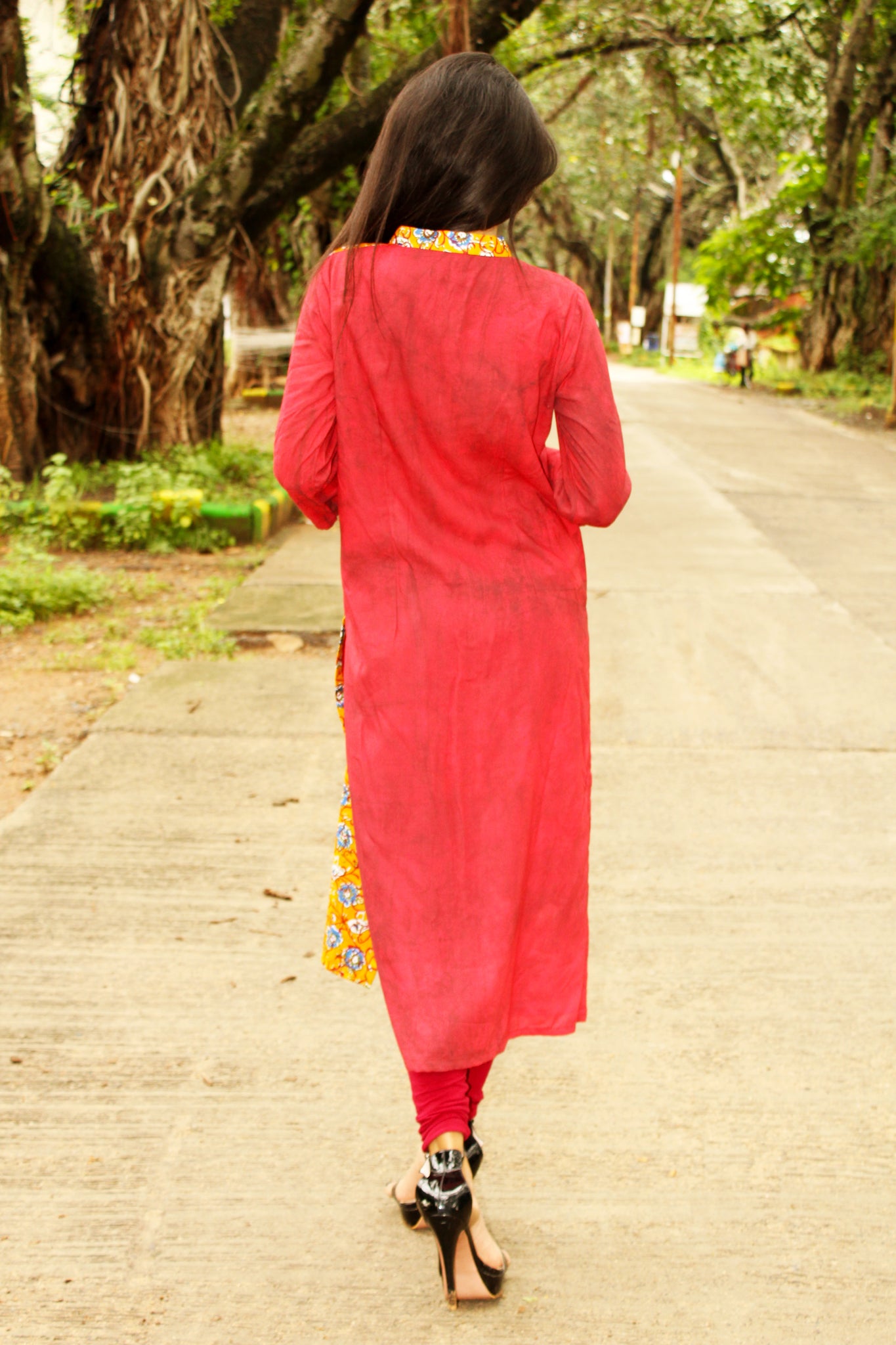 Abstract Floral Print Kurta