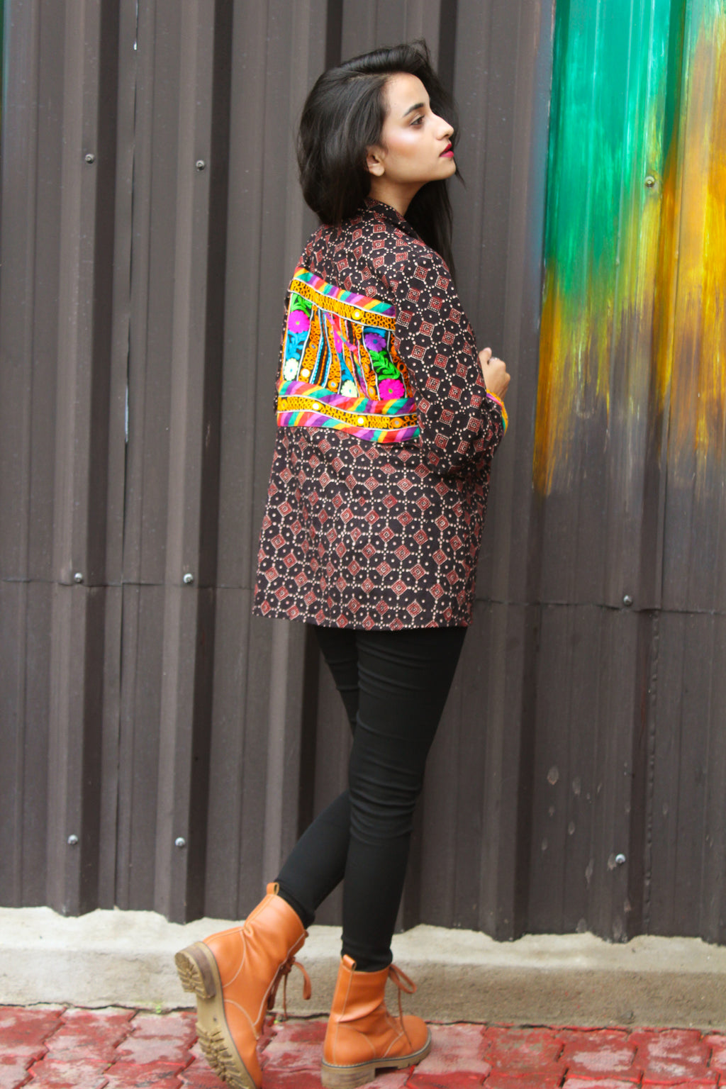 Ajrakh Print Kutch Embroidery Jacket