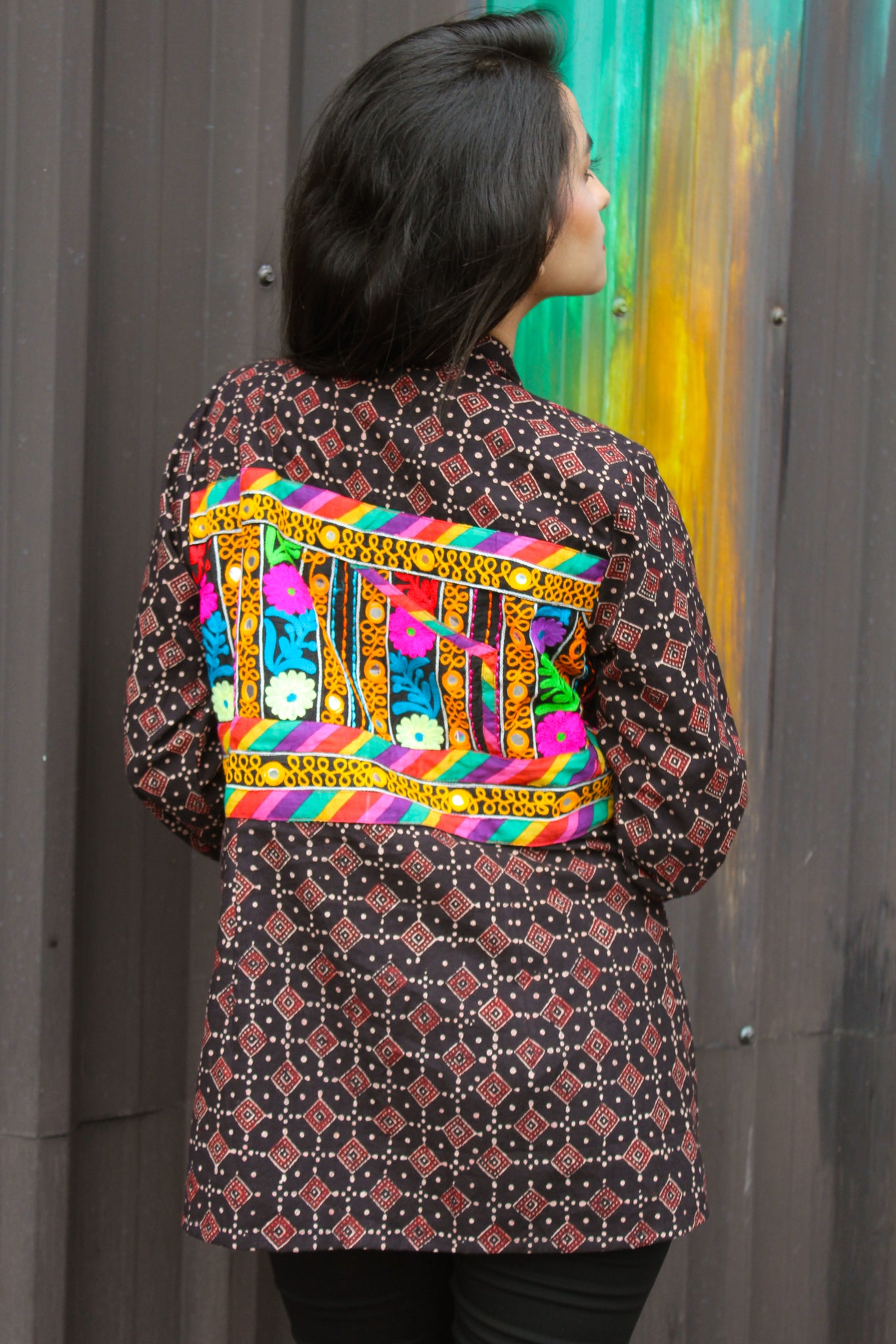 Ajrakh Print Kutch Embroidery Jacket