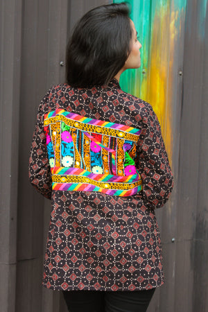 Ajrakh Print Kutch Embroidery Jacket