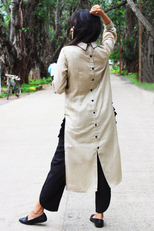 Back Button Down Mangalgiri Cotton Kurta