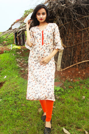 Beautiful Floral Print Rayon Kurta