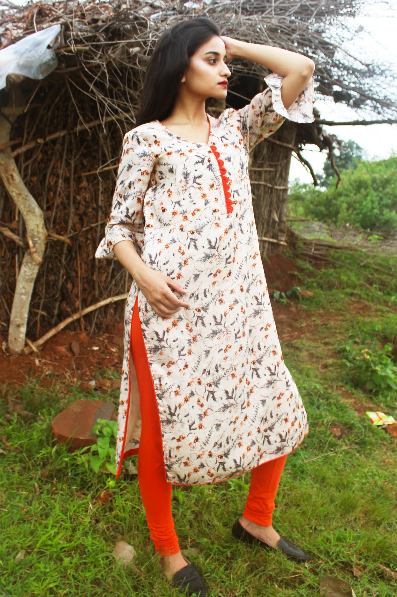 Beautiful Floral Print Rayon Kurta