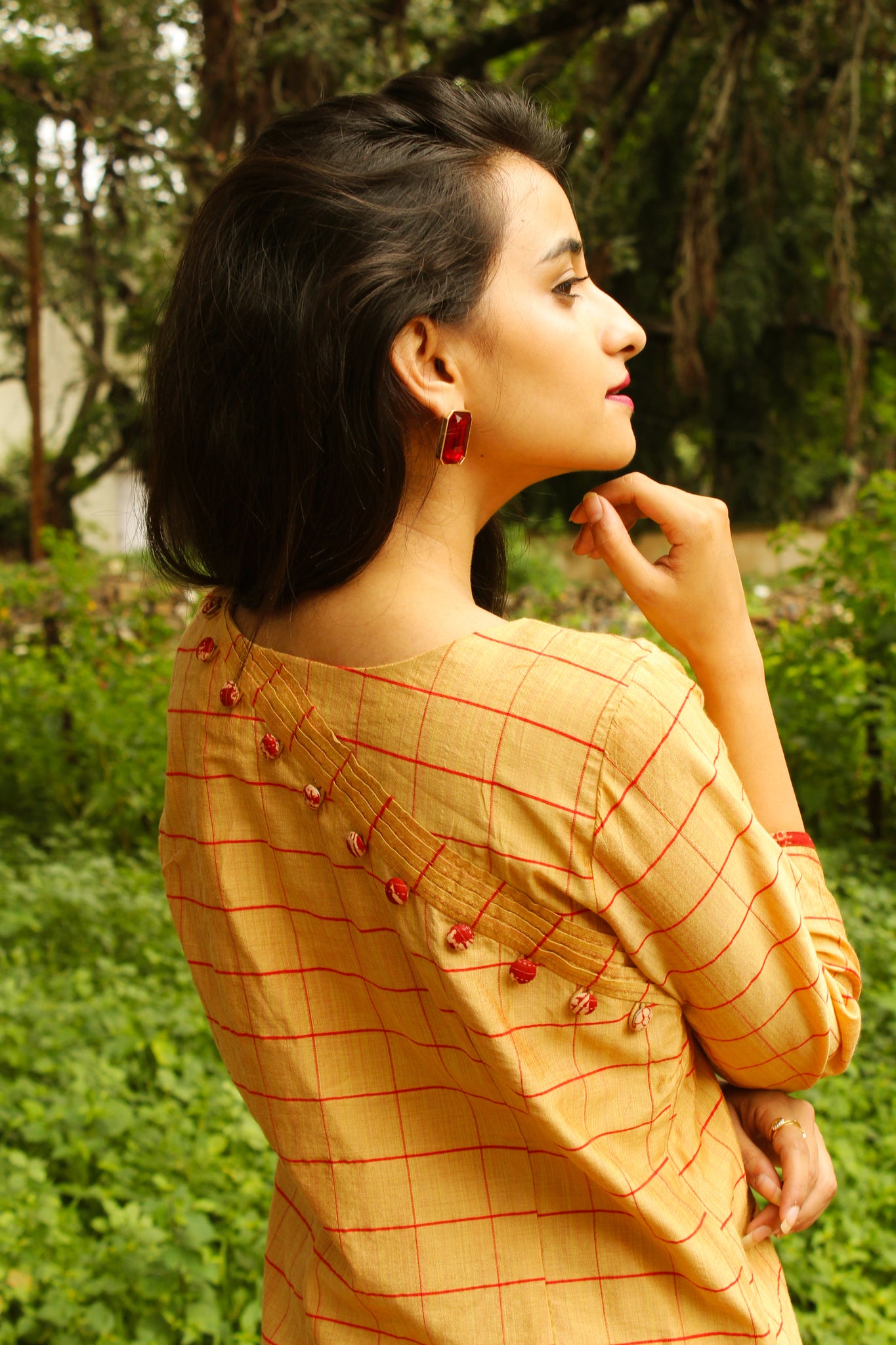 Beige Mangalgiri Cotton Kurta