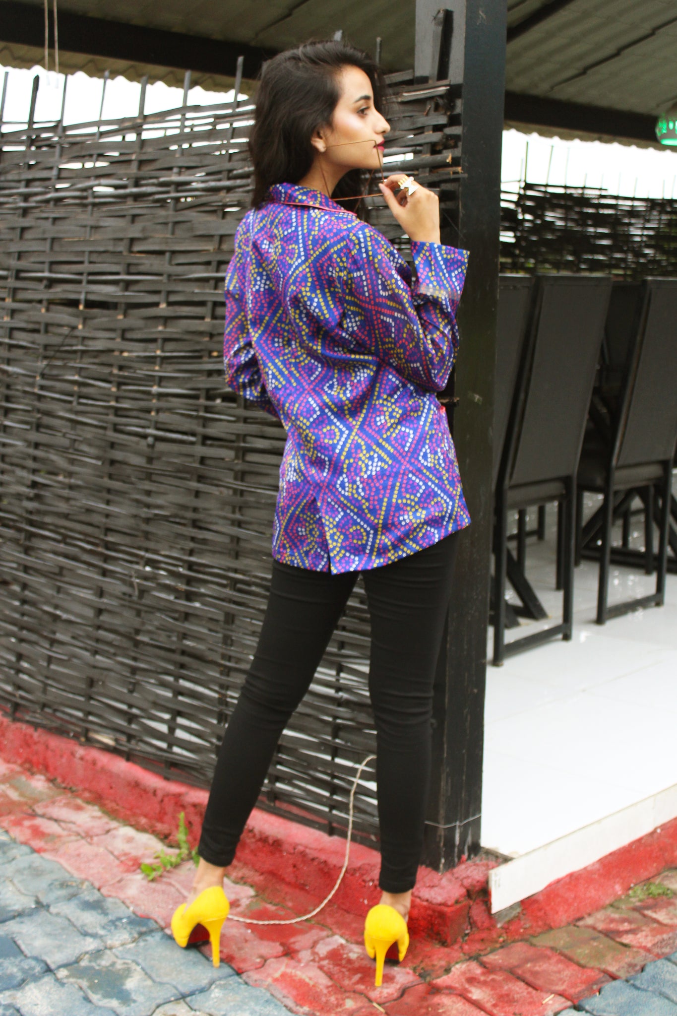 Blue Bandini Print Blazer