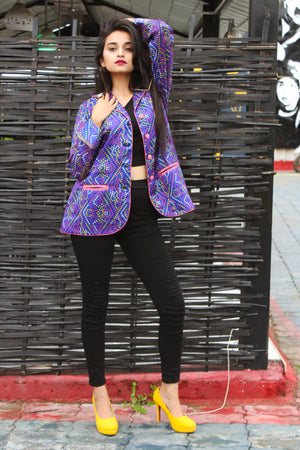 Blue Bandini Print Blazer