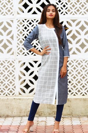 Chambray Cotton Kurta