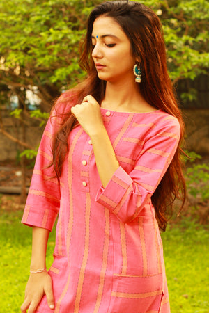 Cotton Dobby Straight Fit Kurta