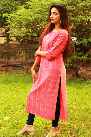 Cotton Dobby Straight Fit Kurta