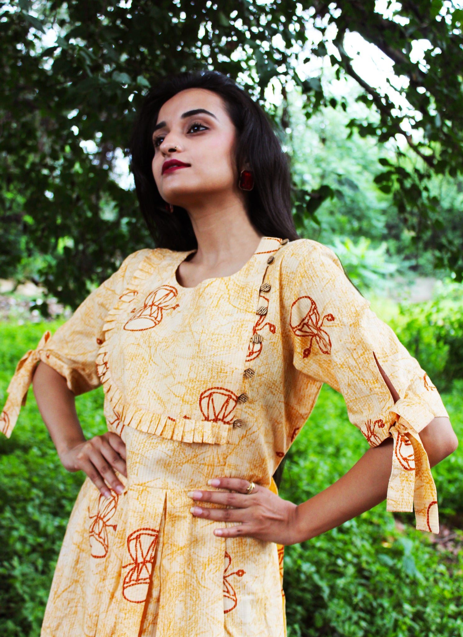 Dumroo Print Ruffle Dress