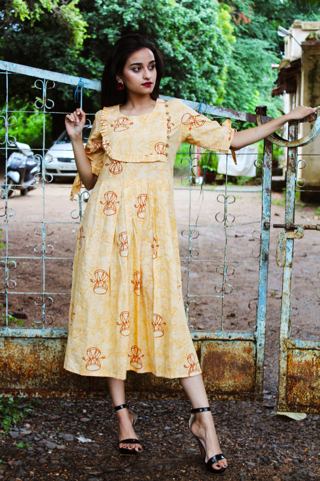 Dumroo Print Ruffle Dress