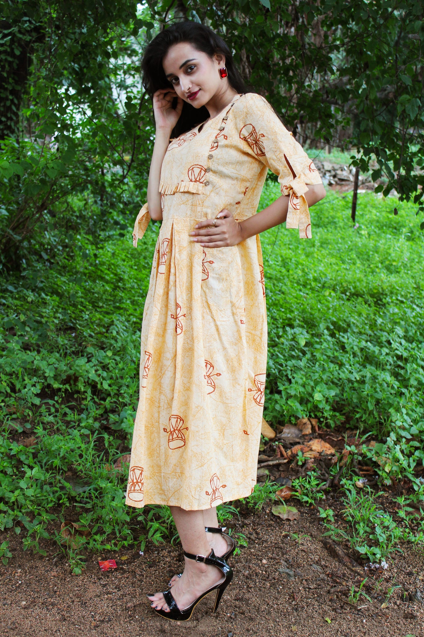 Dumroo Print Ruffle Dress