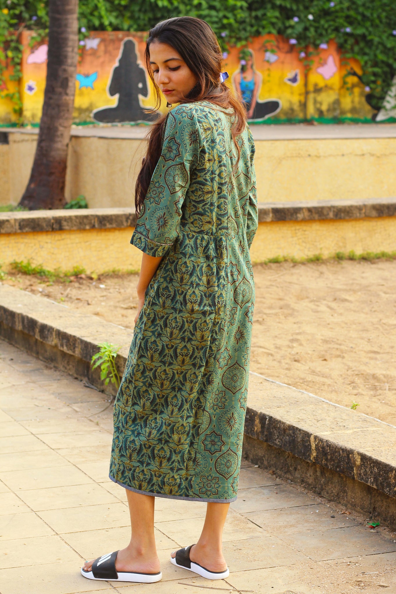Green Jaipur Print Dress