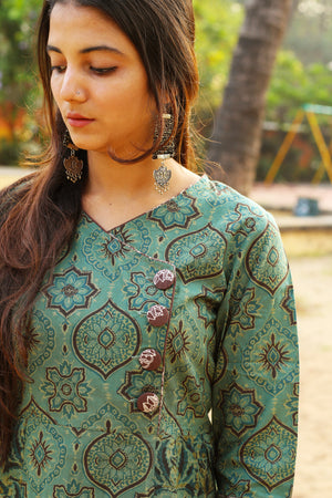 Green Jaipur Print Dress