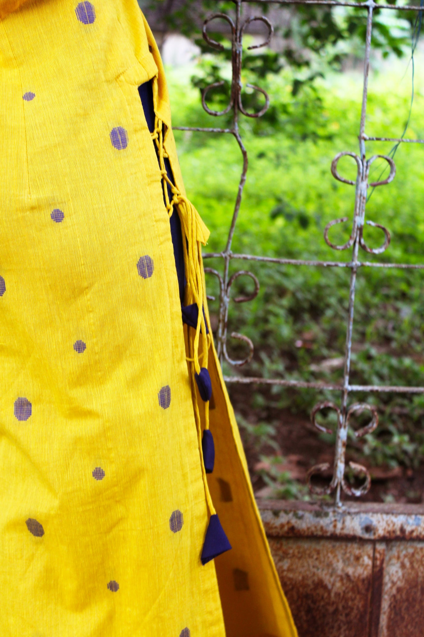 Yellow Mangalgiri Cotton Dobby Kurta