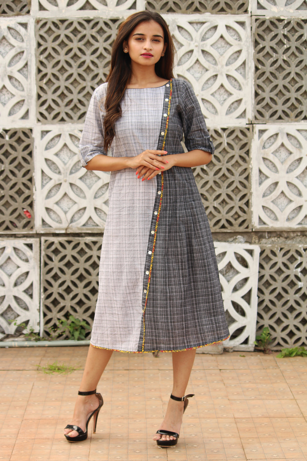Black And White A-Line Dress