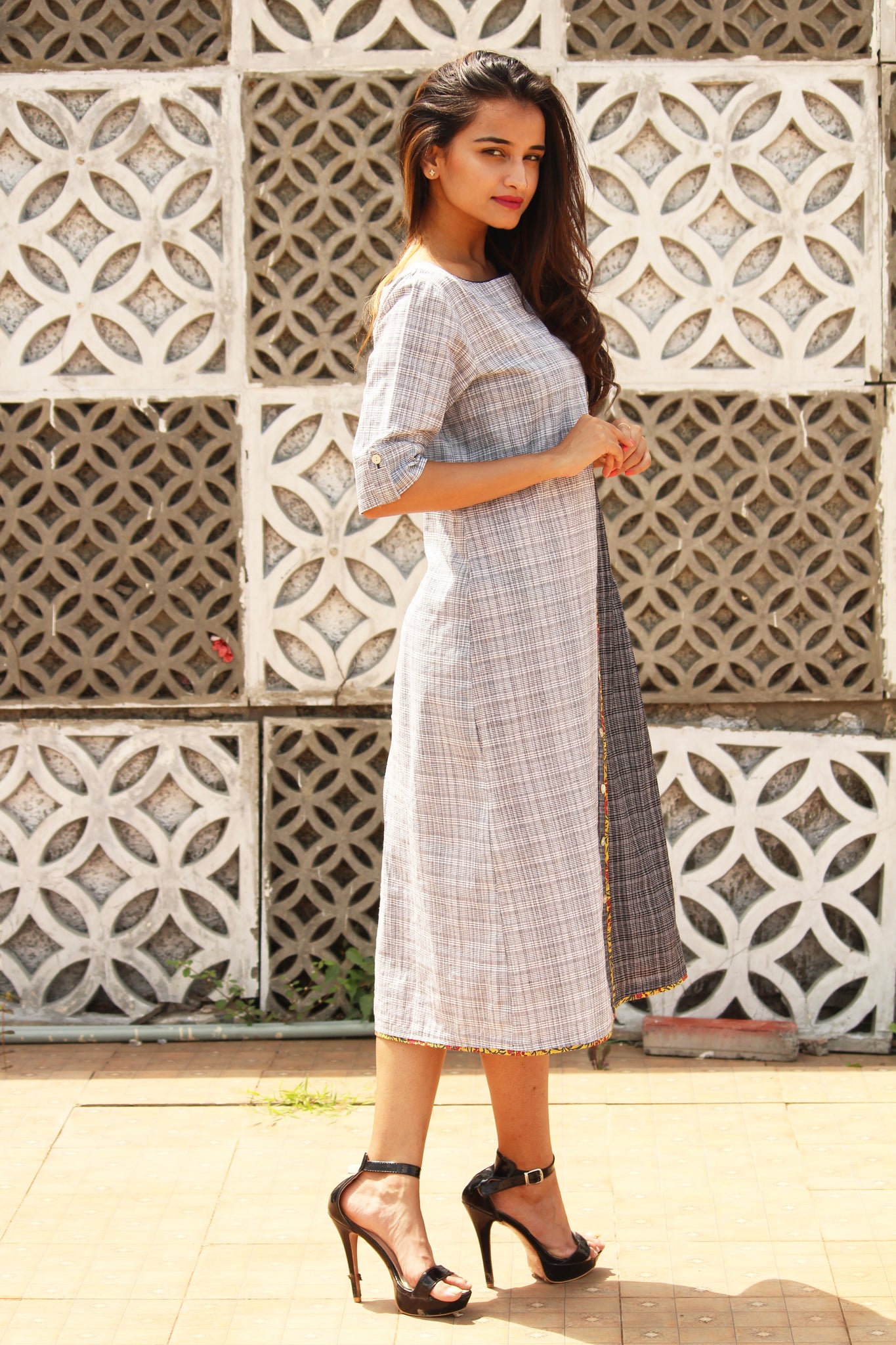 Black And White A-Line Dress