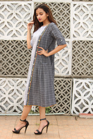 Black And White A-Line Dress