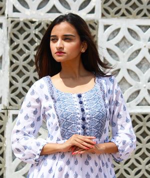 White Printed Maxi Dress