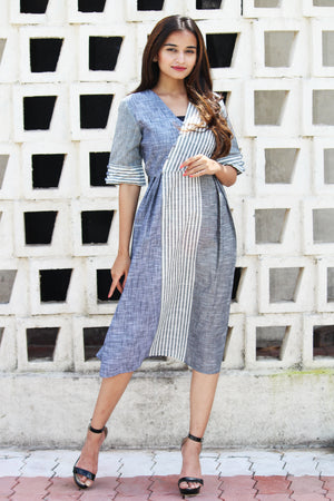 Grey Yarn Dyed Dress