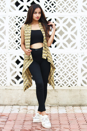 Mustard Zig Zag Shrug