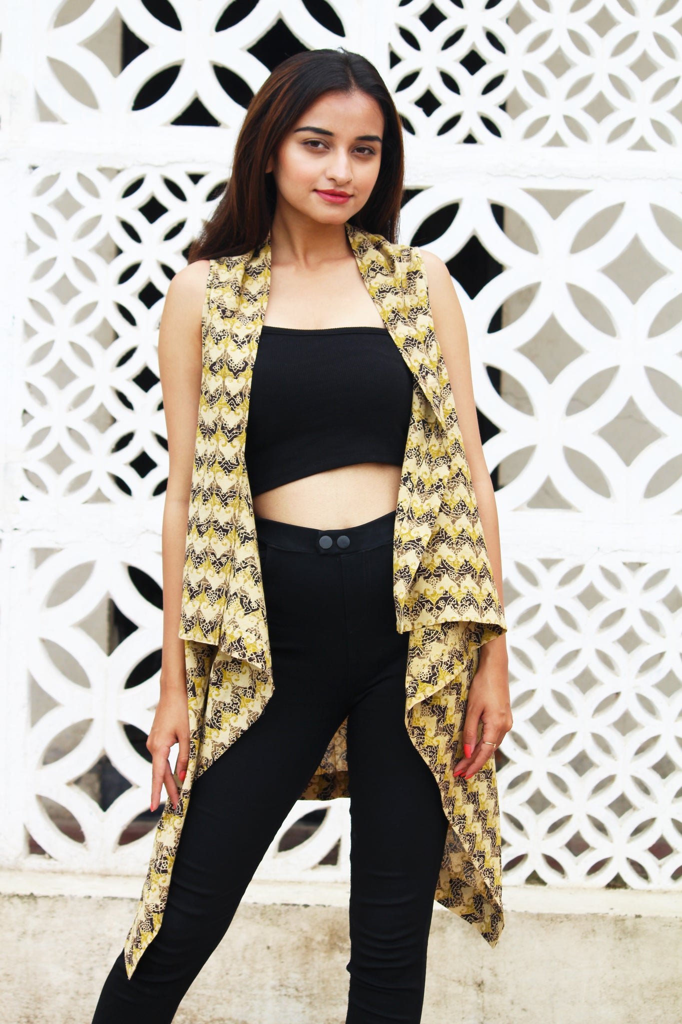 Mustard Zig Zag Shrug