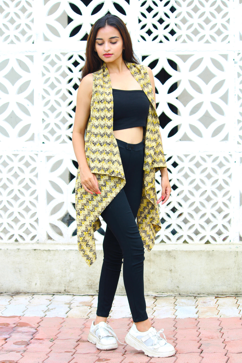 Mustard Zig Zag Shrug