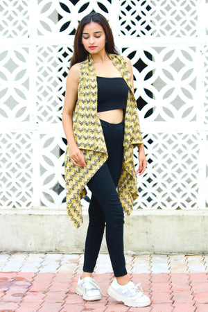Mustard Zig Zag Shrug