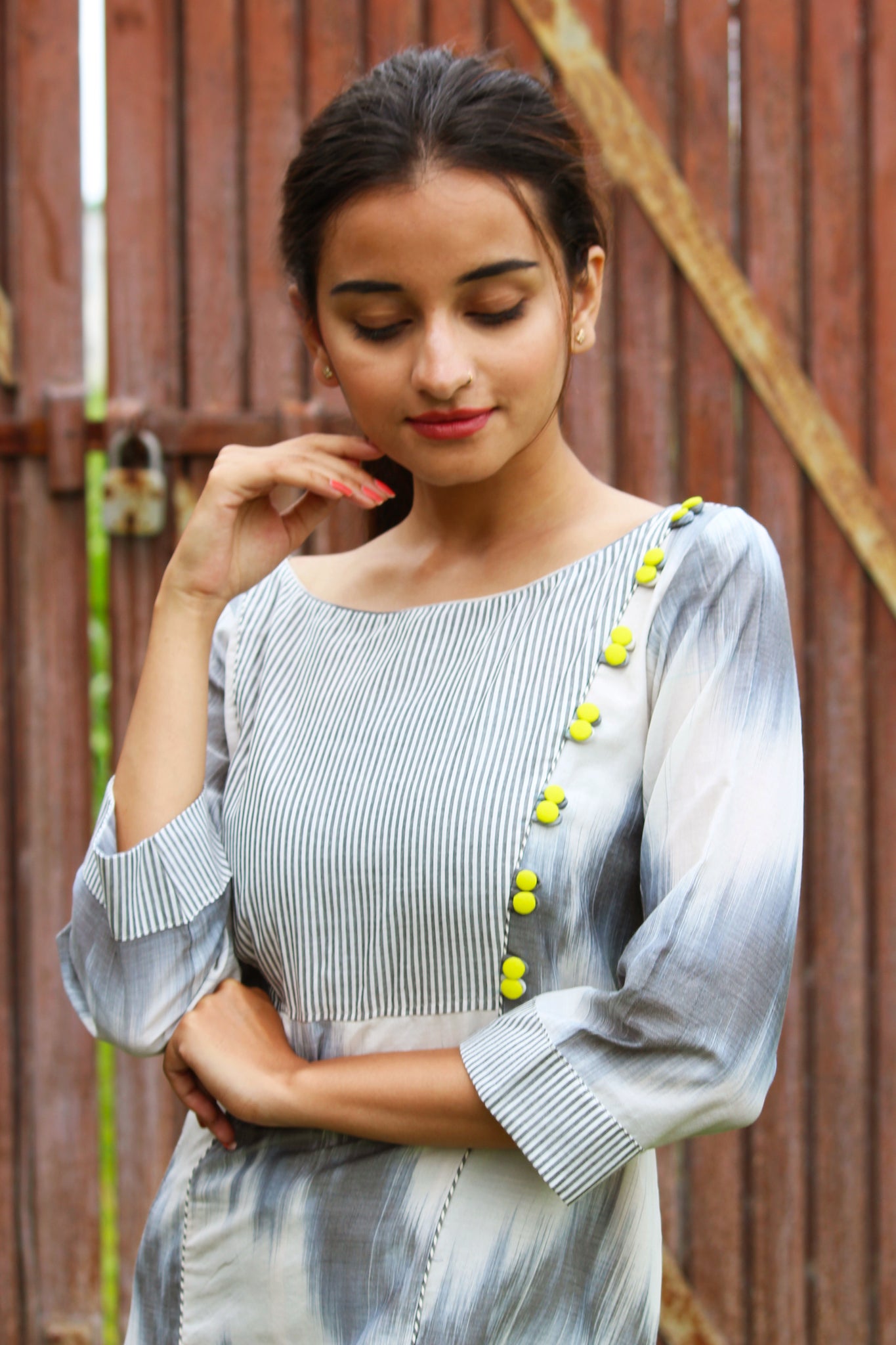 Ikat and Stripe Kurta