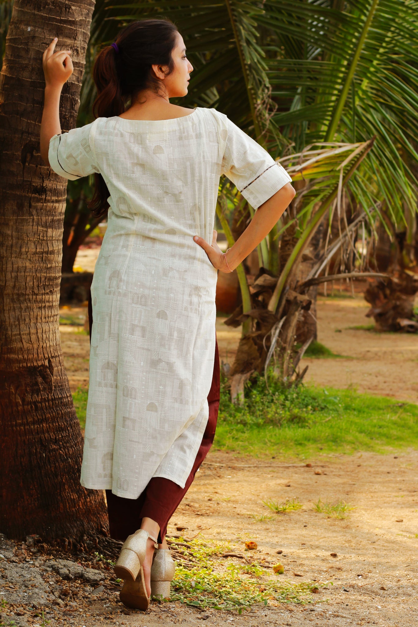 Ivory Royal Print Kurta