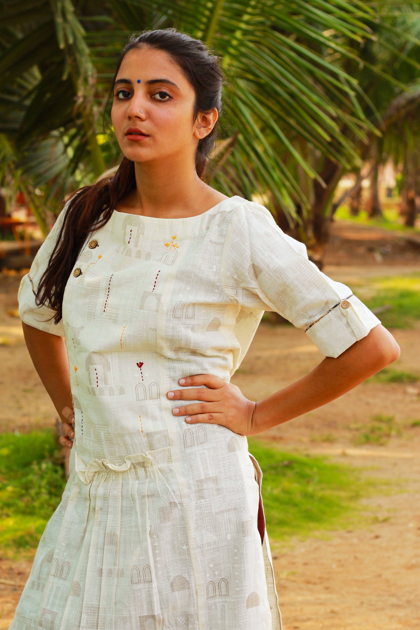 Ivory Royal Print Kurta