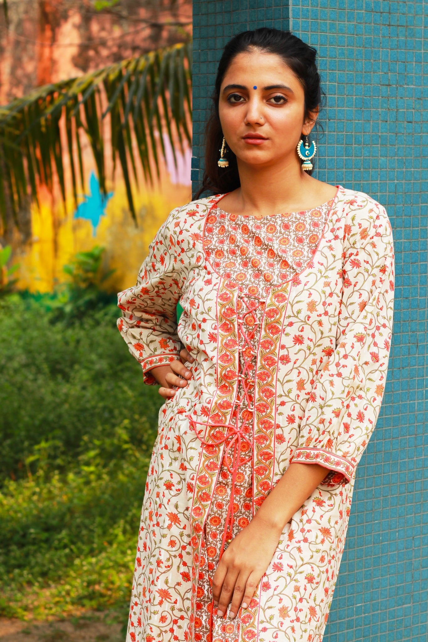 Floral Print Cotton Kurta