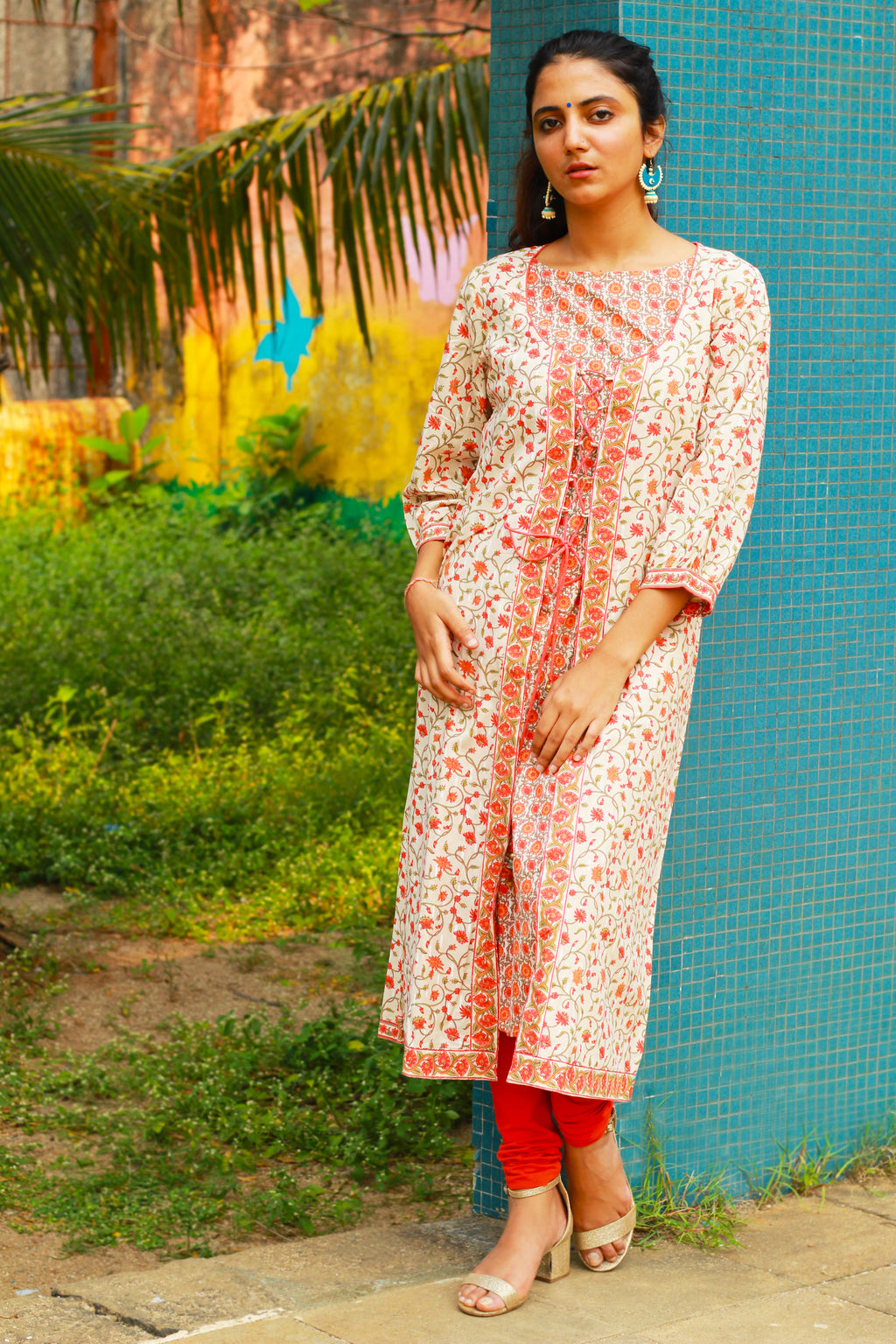 Floral Print Cotton Kurta