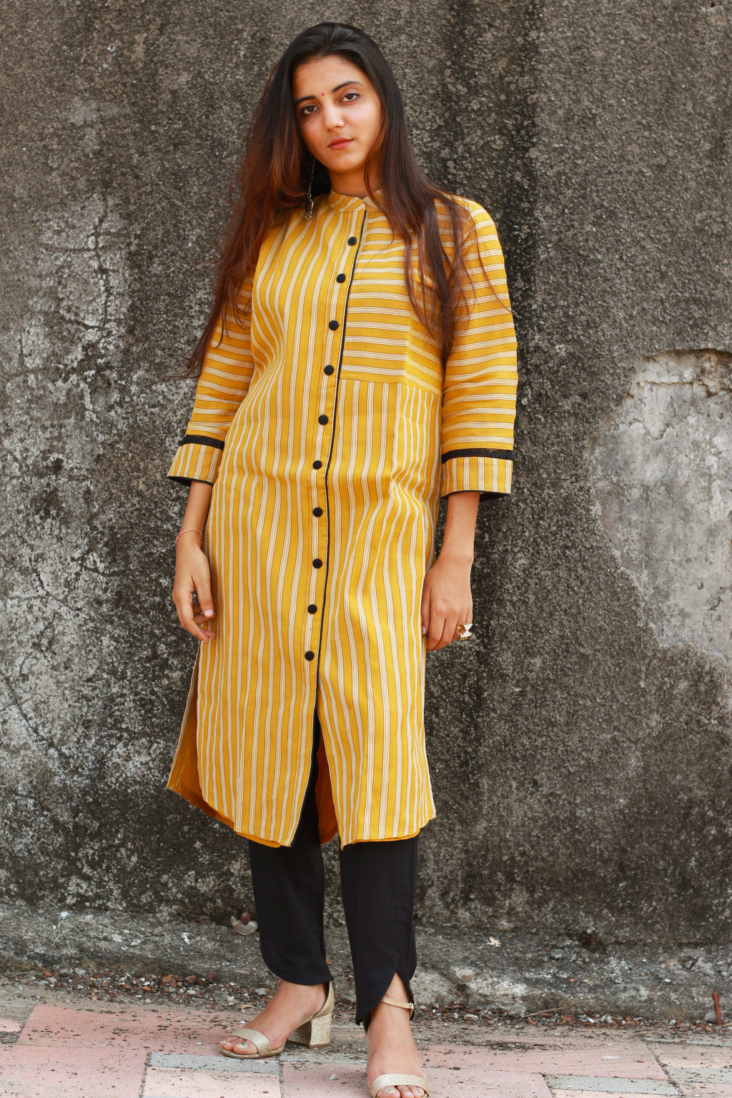 Mustard Stripe Kurta