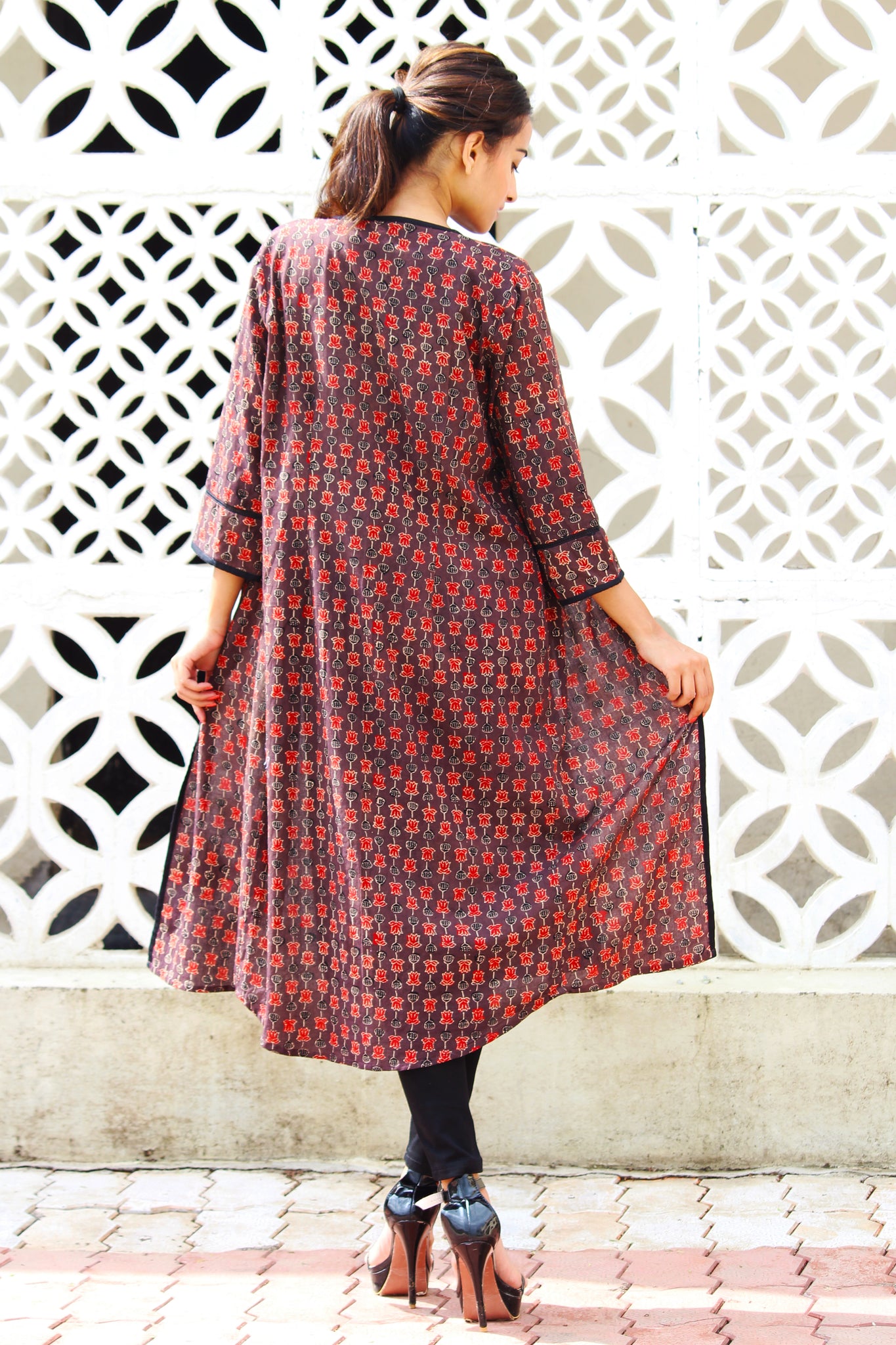 Organic Cotton Lotus Print Jacket With Inner Set