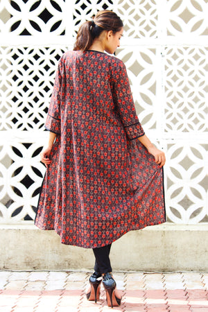 Organic Cotton Lotus Print Jacket With Inner Set