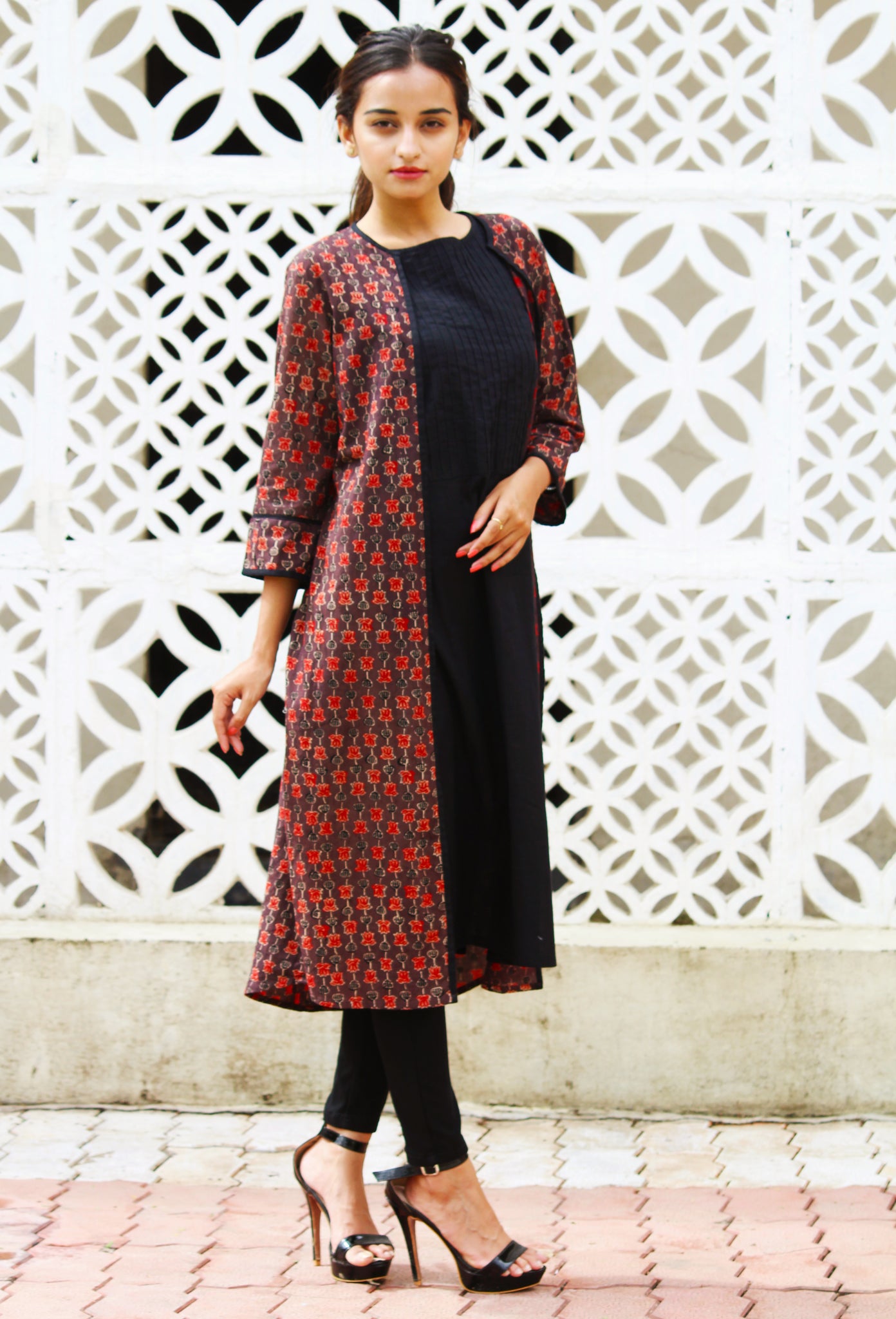 Organic Cotton Lotus Print Jacket With Inner Set
