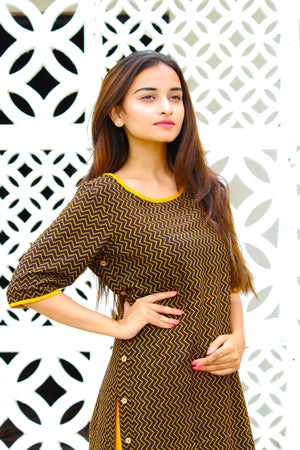 Organic Cotton Zigzag Print Kurta