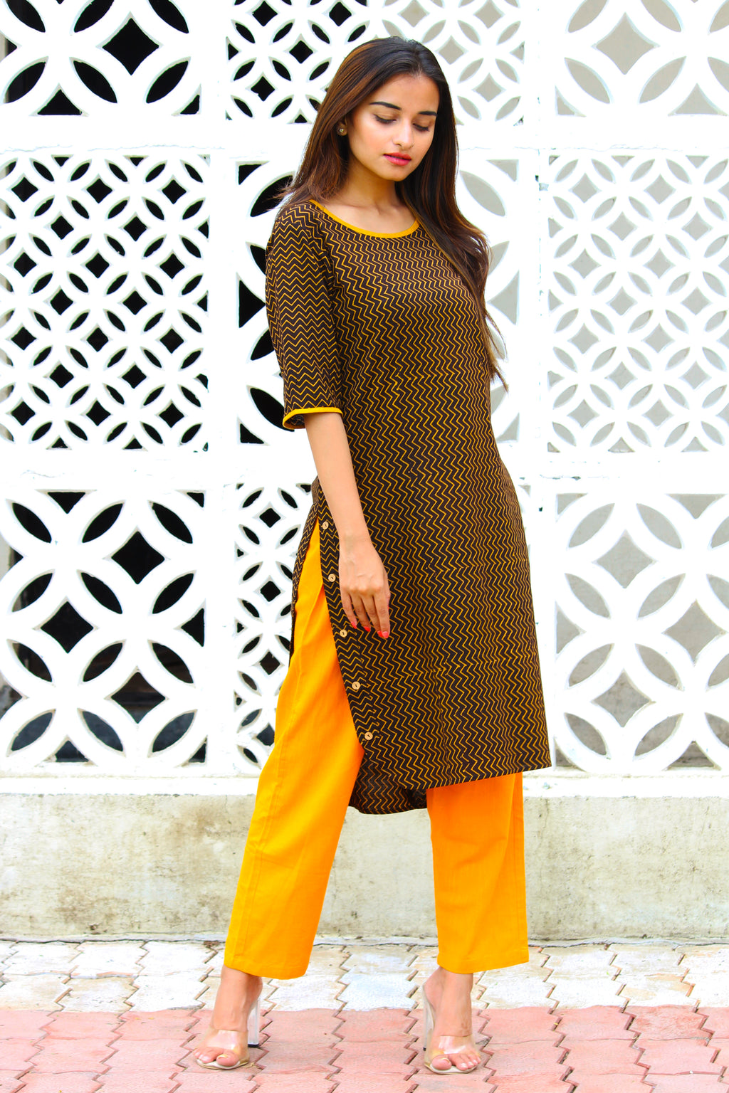 Organic Cotton Zigzag Print Kurta