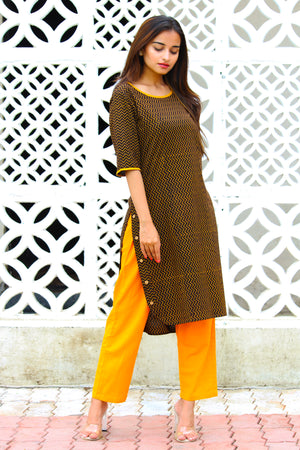 Organic Cotton Zigzag Print Kurta