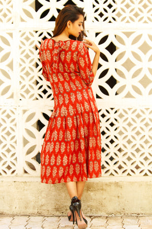 Pleated Kalamkari Dress
