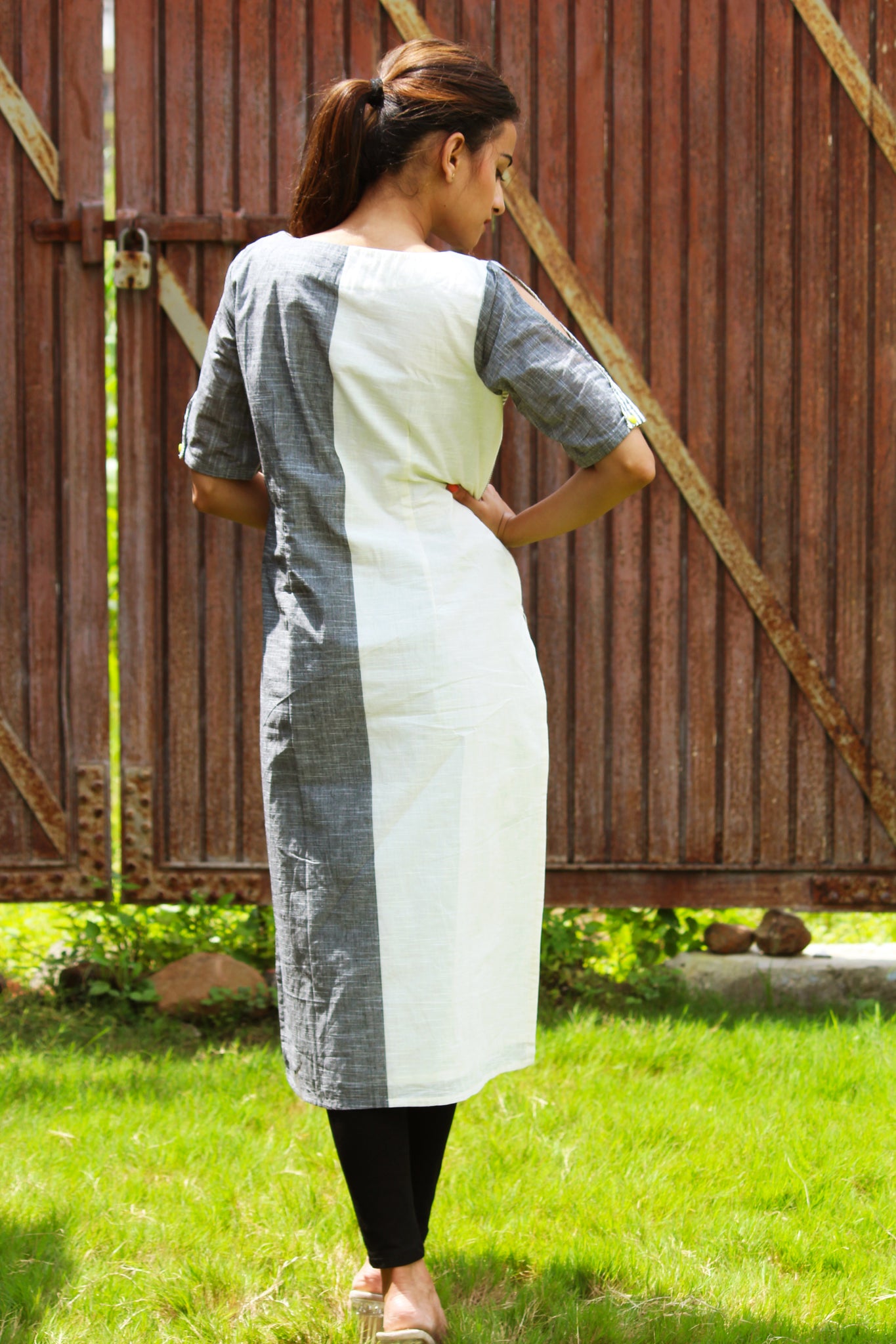 Yarn Dyed Placement Stripe Kurta