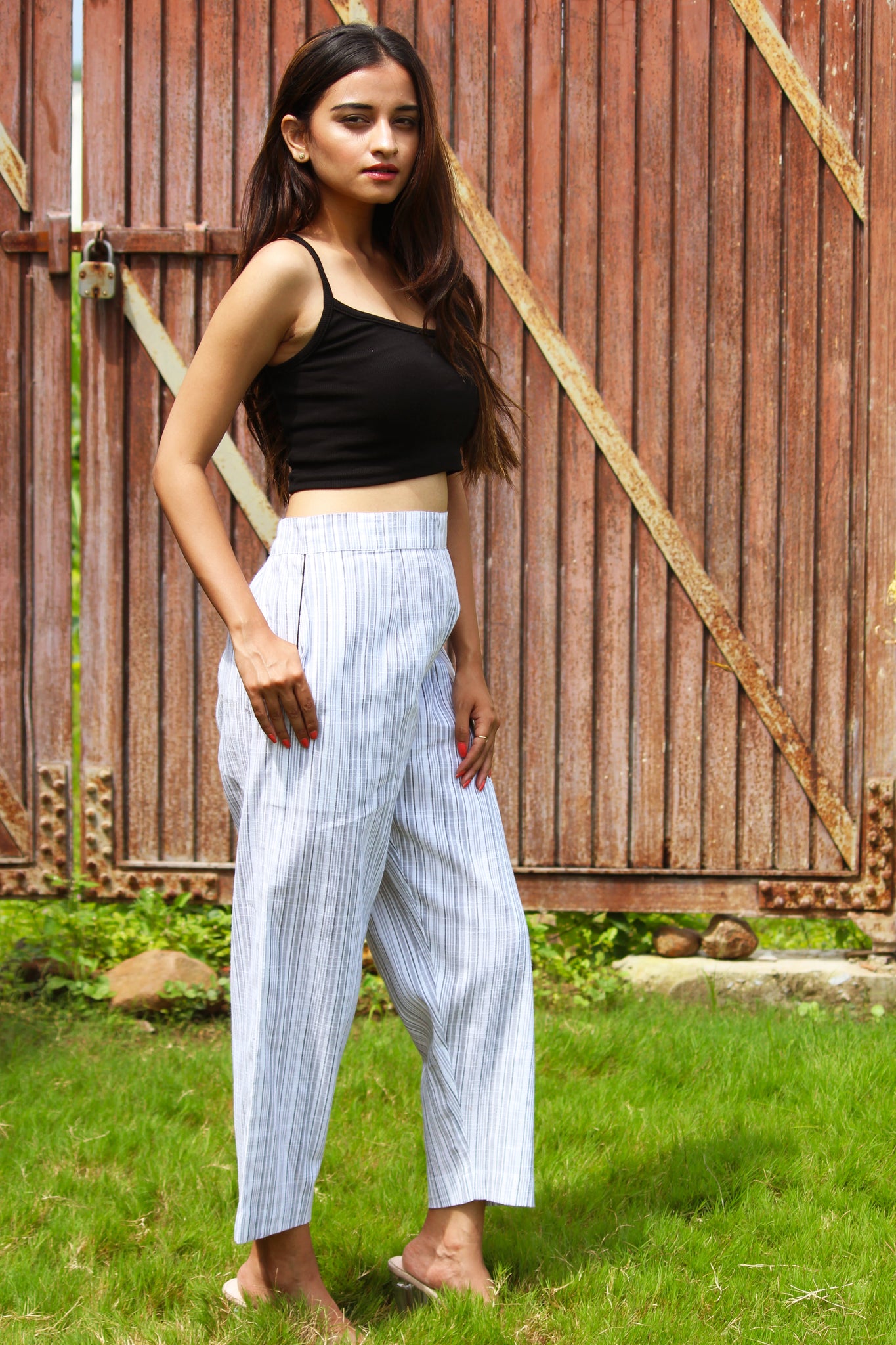 Yarn Dyed Straight Pants